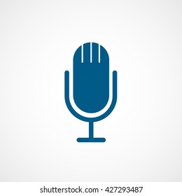 Microphone Blue Icon On White Background