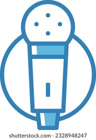 Microphone Blue Icon - Single Icon, Vector