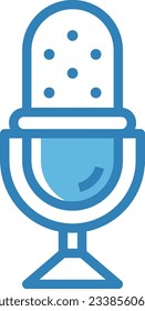 Microphone Blue Icon - Single Icon, Vector
