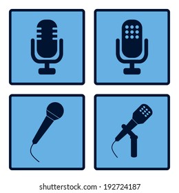 Microphone Blue Icons