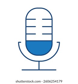Microphone Blue Line Icon. Device, Technology, Smart Device, AI Line Editable Stroke Icons