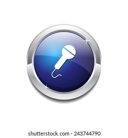 Microphone Blue Vector Icon Button