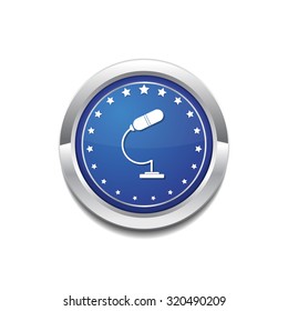 Microphone Blue Vector Icon Button