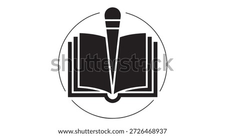 Microphone and Book Icon - Simple Design
