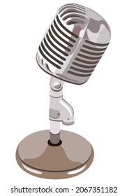 Microphone. Broadcasting equipment. Retro style.