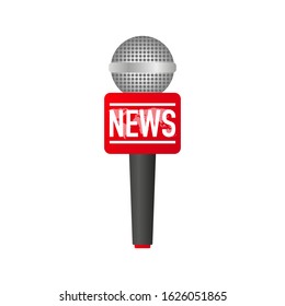 Microphone, broadcasting, news maker. Vector illustration.