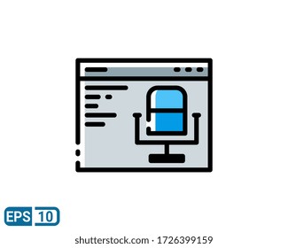 microphone and browser icon in filled line style. vector isolated on white background. EPS 10