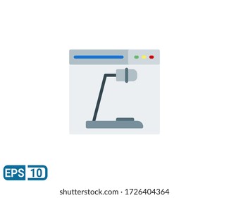 microphone and browser icon in flat style. vector illustration for graphic design, website, UI isolated on white background. Editable color. EPS 10