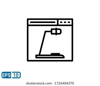 microphone and browser icon in line style. vector illustration for graphic design, website, UI isolated on white background. EPS 10