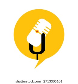 Micrófono con elemento de diseño plano de voz de burbuja