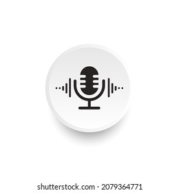 
Microphone button audio sound icon symbol flat design vector
