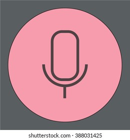 Microphone Button Icon Line Design