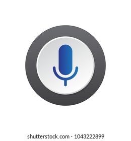Microphone button icon vector