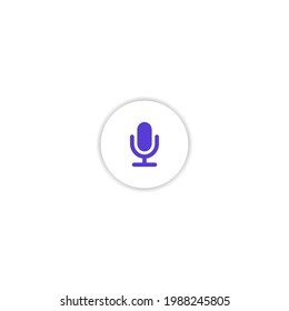 Microphone Button Icon. Voice Record Symbol Image