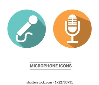 Iconos del botón del micrófono. Icono de color con sombra.