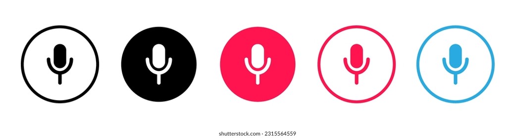 Microphone button sign. Turn on or off the microphone on laptop or computer. Videocall concept. Vector