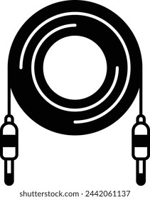 Microphone Cable glyph and line vector illustration