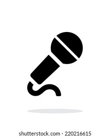 Microphone with cable icon on white background. Vector illustration.