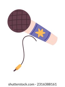 Microphone With Cable Vector Illustration