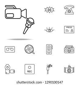microphone and camera icon. Media, Press icons universal set for web and mobile