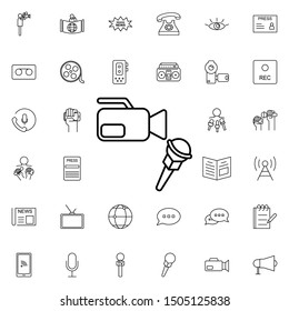 Microphone and camera nolan icon. Elements of media, press set. Simple icon for websites, web design, mobile app, info graphics