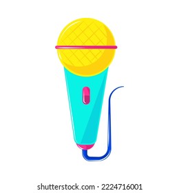 microphone cartoon icon flat isolated