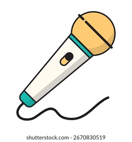 
microphone cartoon icon vector illustration