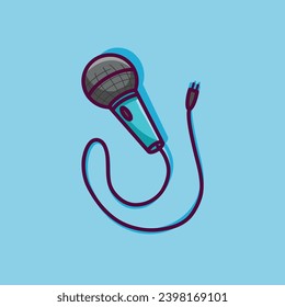 microphone cartoon vector icon illustration