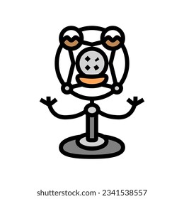 microphone character retro music color icon vector. microphone character retro music sign. isolated symbol illustration
