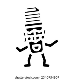 microphone character retro music glyph icon vector. microphone character retro music sign. isolated symbol illustration