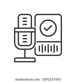 Microphone Check Mark Icon Sign Symbol