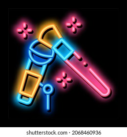 Microphone Check neon light sign vector. Glowing bright icon Microphone Check Sign. transparent symbol illustration