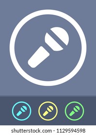 Microphone - Circle Glyph Icons. A simple vector icon.