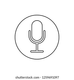 microphone in a circle icon. Element of web for mobile concept and web apps icon. Thin line icon for website design and development, app development