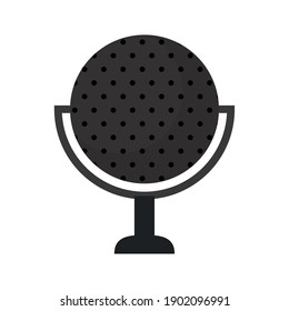 microphone with circle shape on a white background vector illustration design