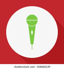 The microphone in the classic flat style.Vector icon.