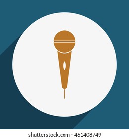 The microphone in the classic flat style.Vector icon.