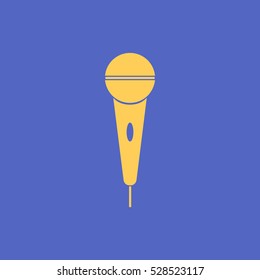 The microphone in the classic flat style.Vector icon.