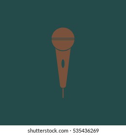 The microphone in the classic flat style.Vector icon.