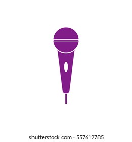 The microphone in the classic flat style.Vector icon.
