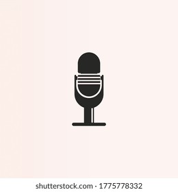 Microphone Classic stand icon logo design template for podcast streaming
