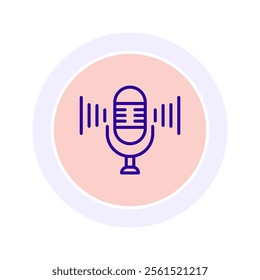 Microphone color circle icon , vector, pixel perfect, illustrator file