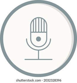 Microphone Color Grey Filled Vector Icon Design