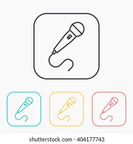 Microphone color icon set 