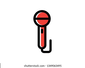 Microphone color Icon set vector. Mic sign. Karaoke microphone icon. Broadcast mic sign - Vector
