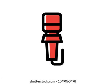 Microphone color Icon set vector. Mic sign. Karaoke microphone icon. Broadcast mic sign - Vector