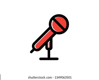 Microphone color Icon set vector. Mic sign. Karaoke microphone icon. Broadcast mic sign - Vector