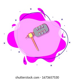 Microphone colored liquid bacdge icon. Simple color vector of circus icons for ui and ux, website or mobile application