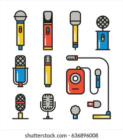 microphone colorful icon vector illustration flat design