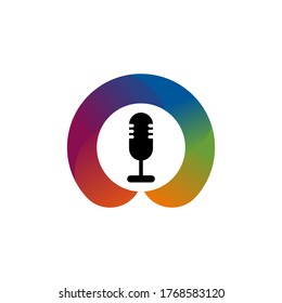microphone colorful vector design template illustration